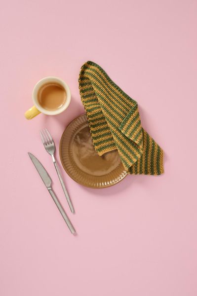 Hovedbilde Kjøkkenklut Mynte Striper, 4 ass