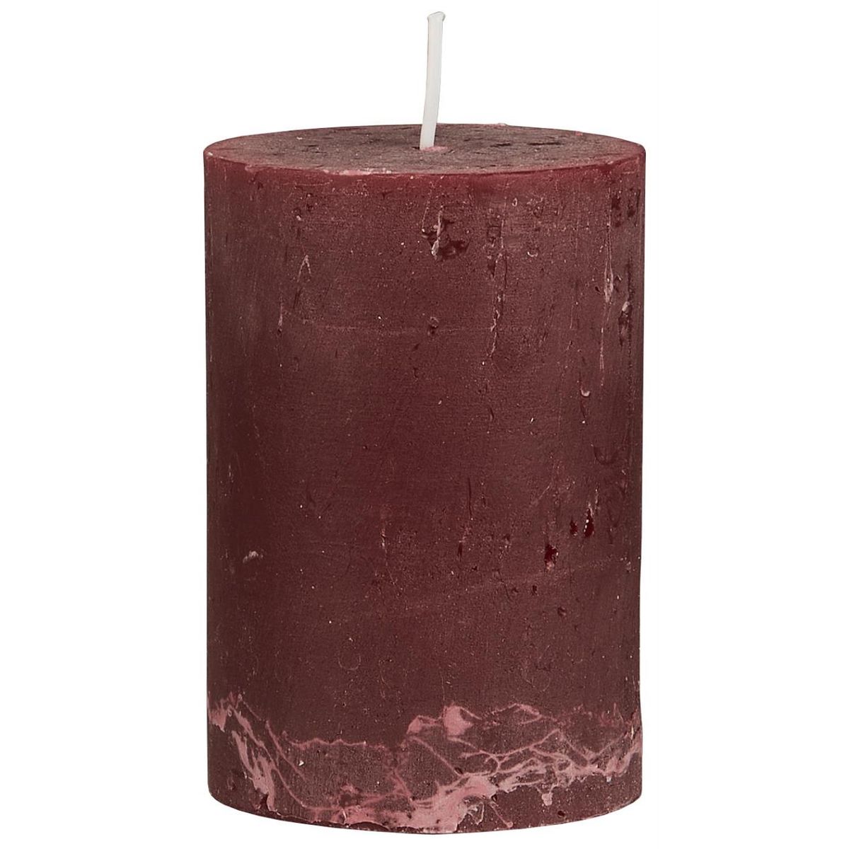 Rustikk Kubbelys 15 cm - Bordeaux