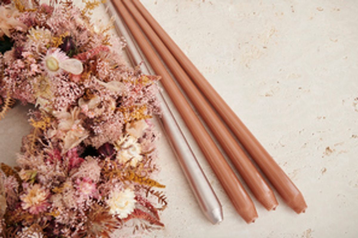 Kronelys 32 cm - Champagne Metallic