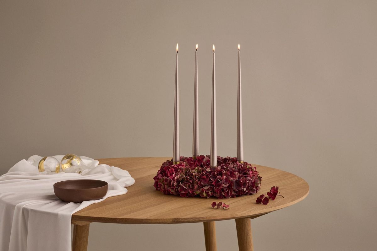 Kronelys 32 cm - Champagne Metallic