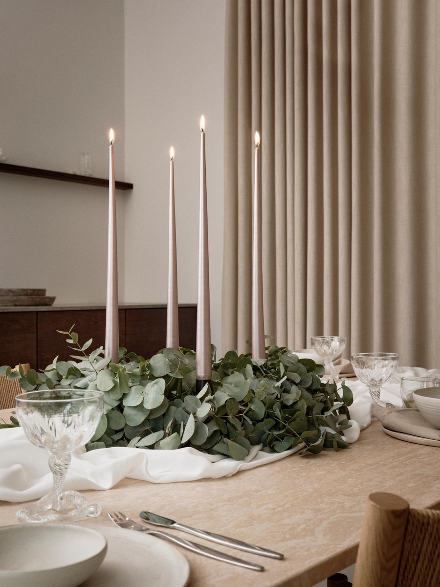 Kronelys 32 cm - Champagne Metallic