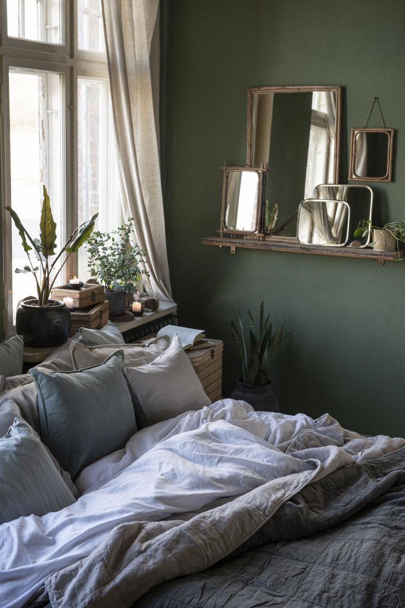Putetrekk 50x50, Lin - Green Mist