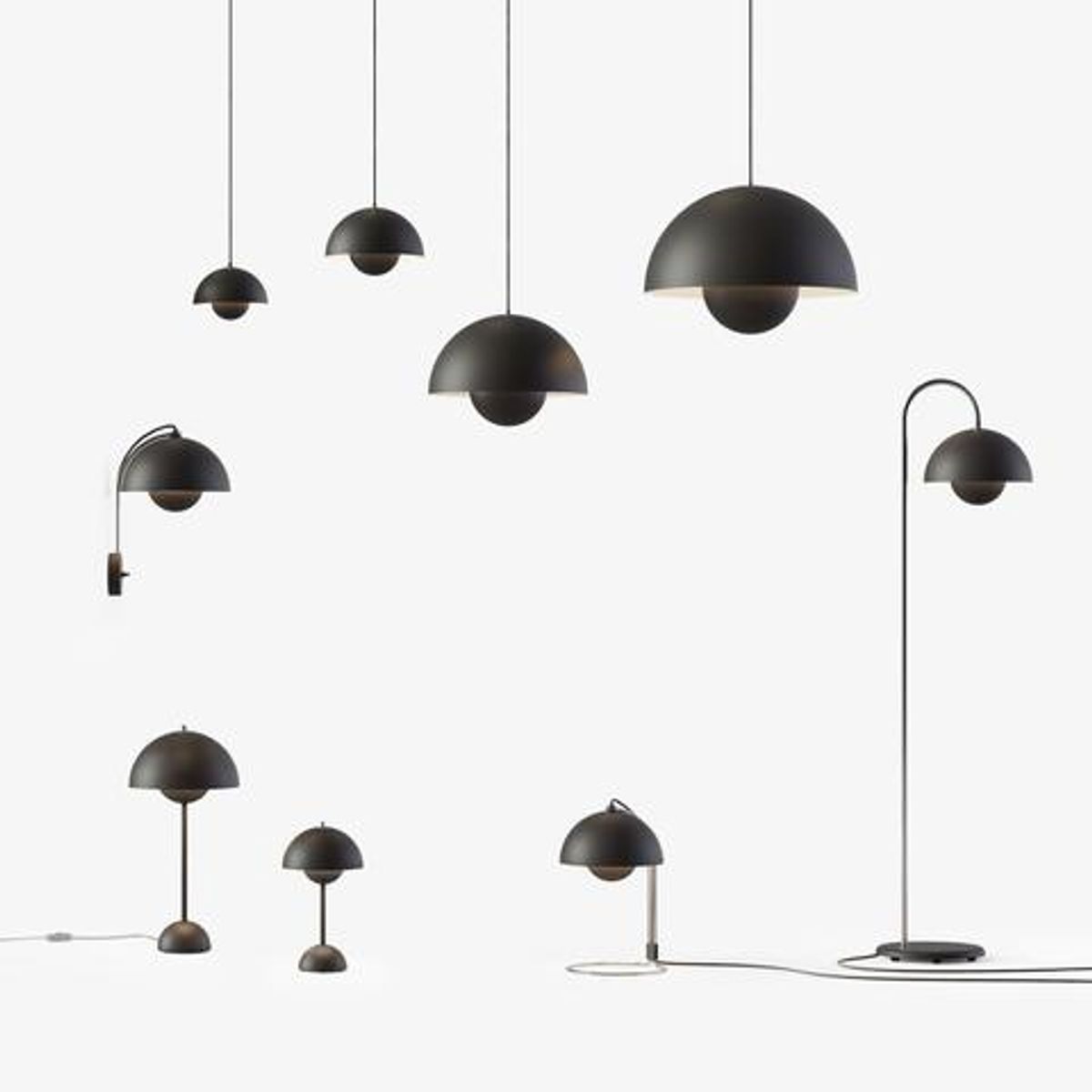 Flowerpot VP12 Gulvlampe - Matt Svart