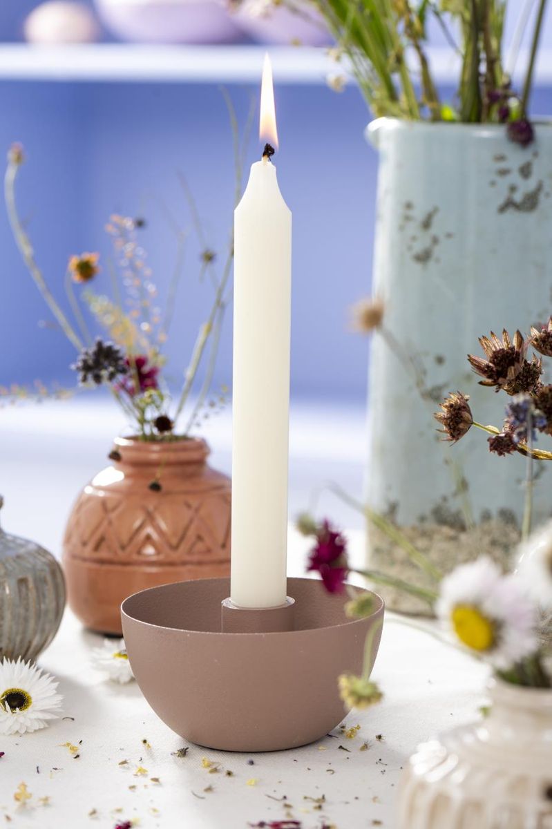 Rustikt Kronelys H18 - Elfenben